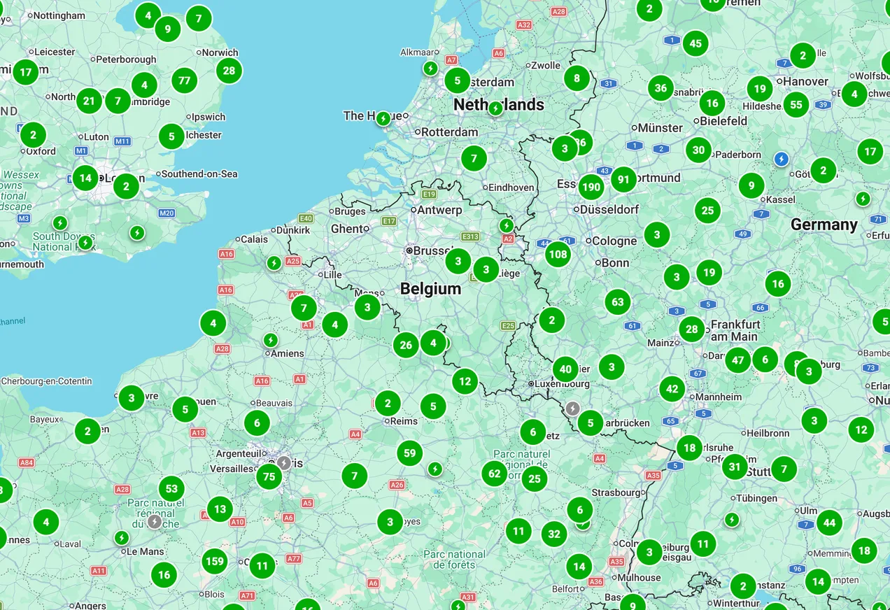 Puntos de recarga de easyCharging en Bélgica