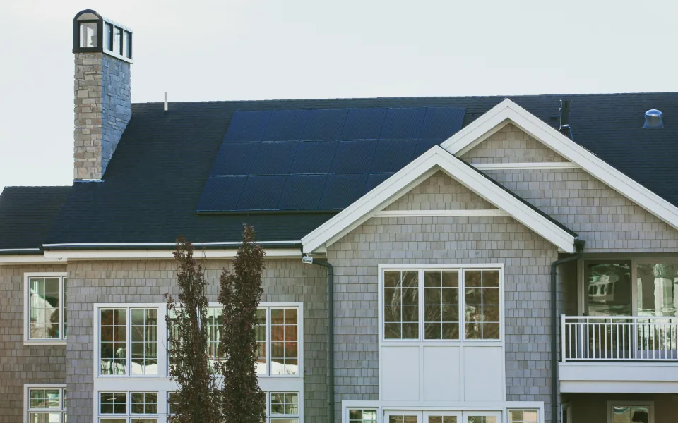 Solar panels on a house