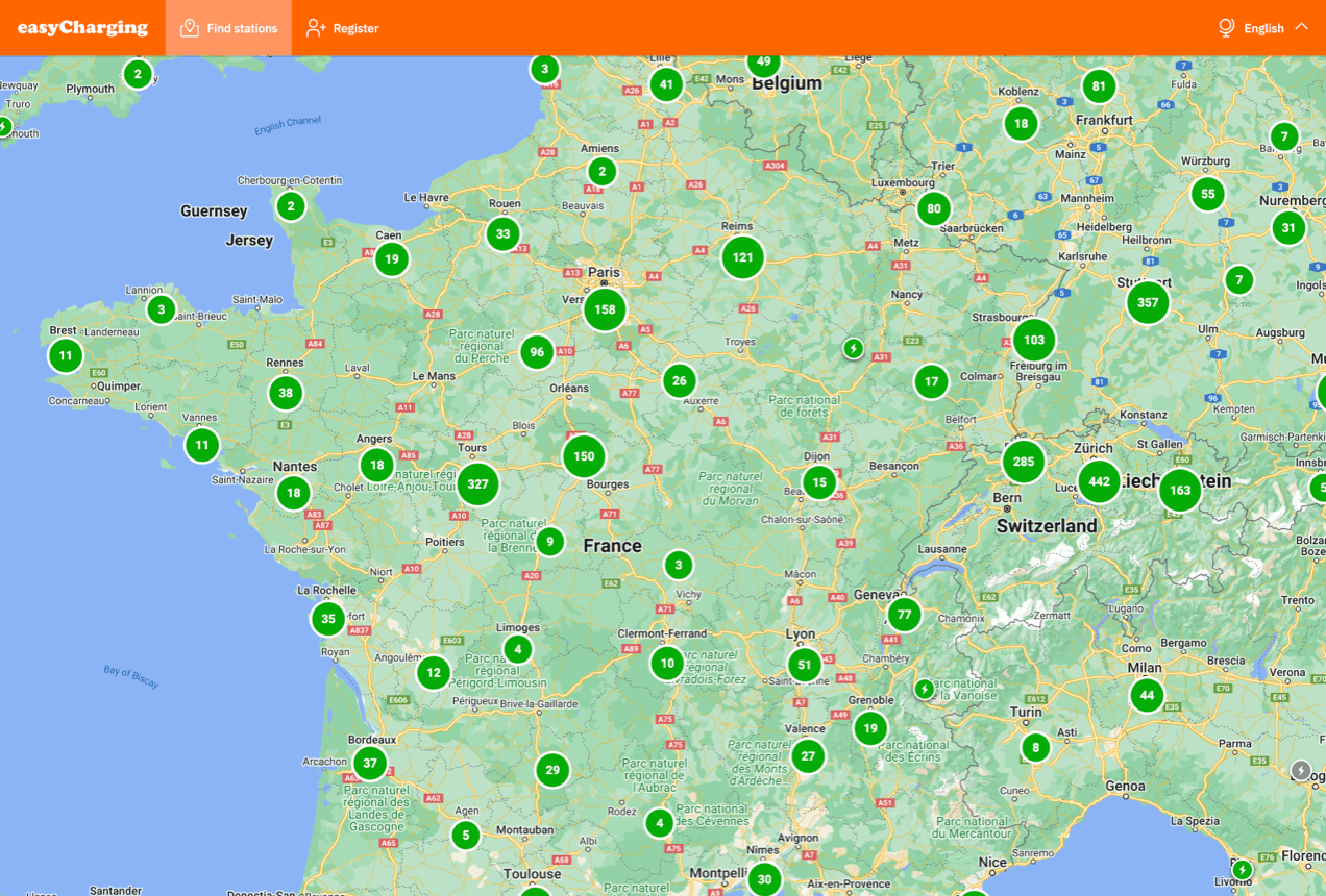 Puntos easyCharging en Francia