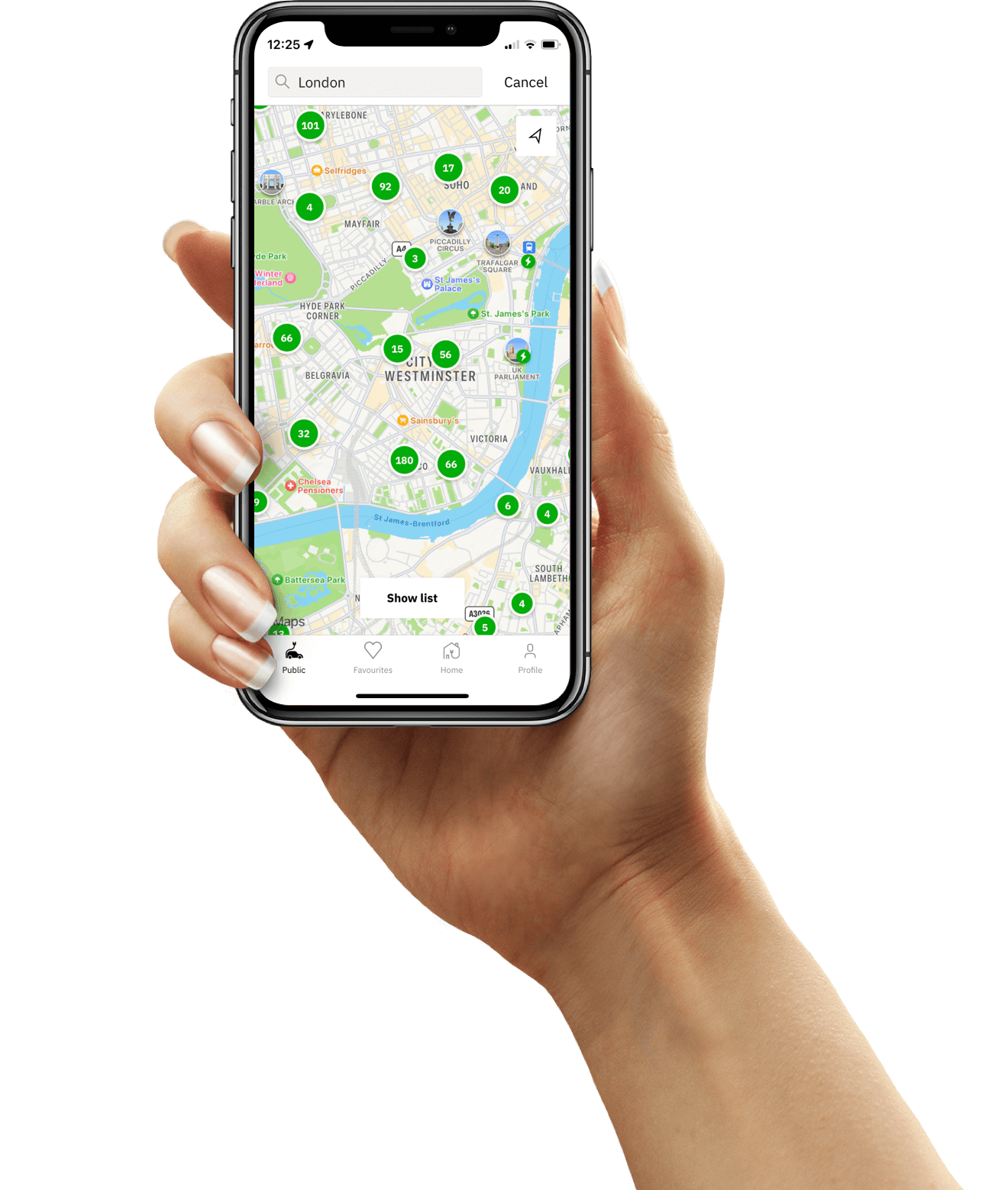 easyCharging app map screen