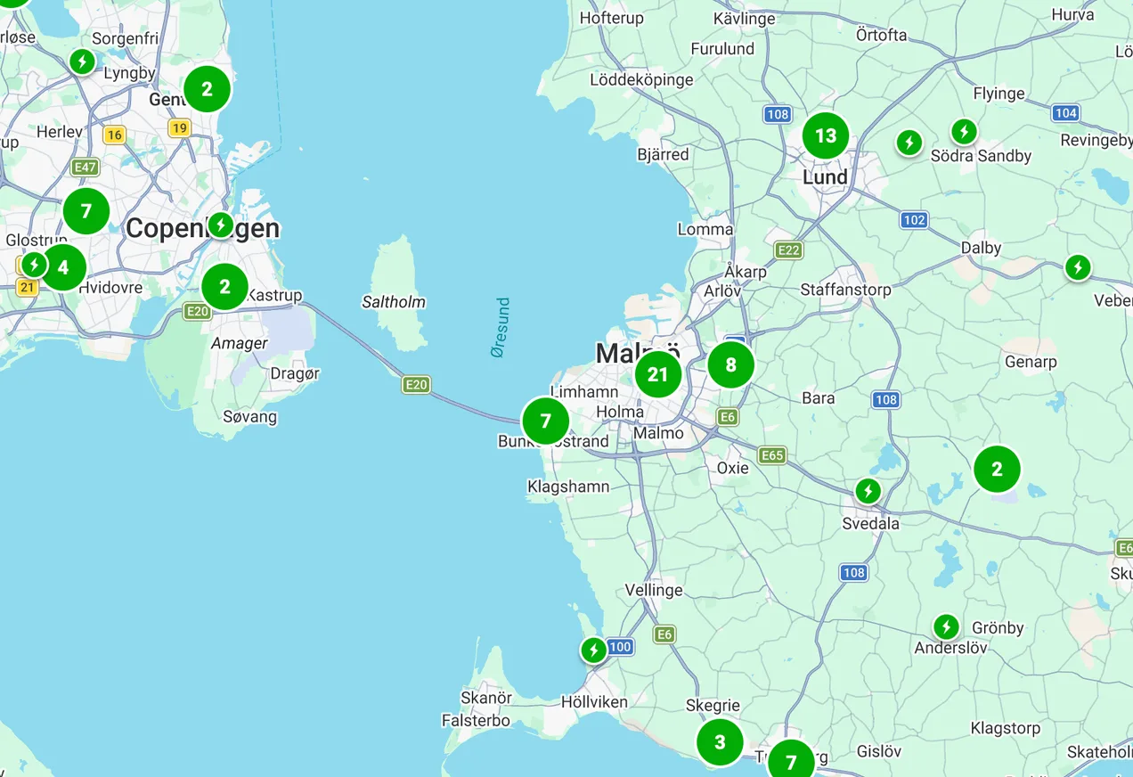 easyCharging-Ladepunkte in Schweden